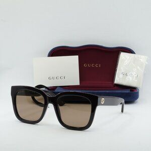 Gucci GG1338S 005 Square Sunglasses - Dark Wine/Brown